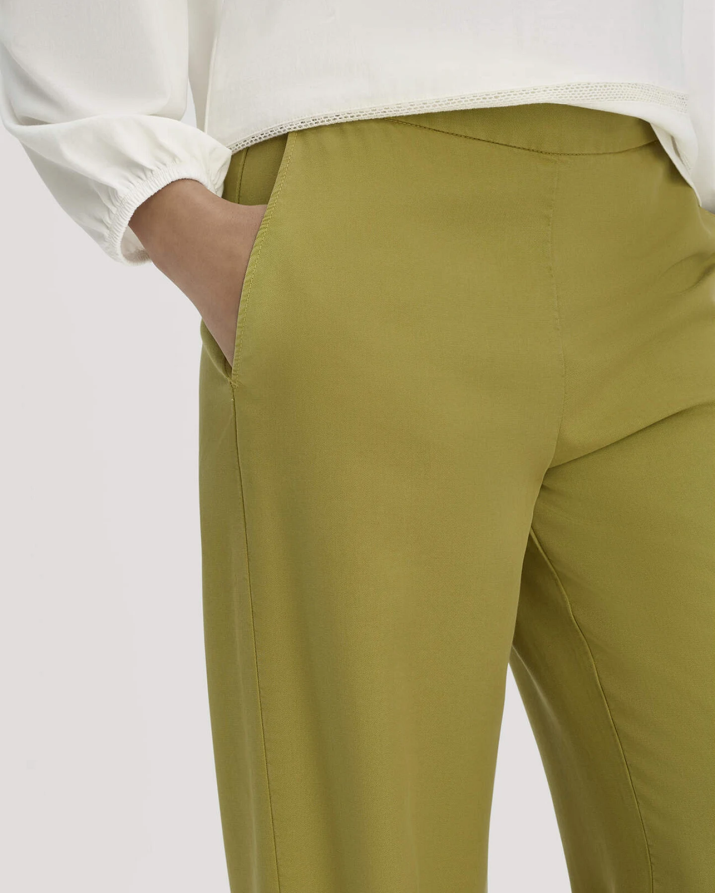 hessnatur Damen Hose Wide Leg aus TENCEL™ Lyocell - grün - Größe 46 – Ansicht 3