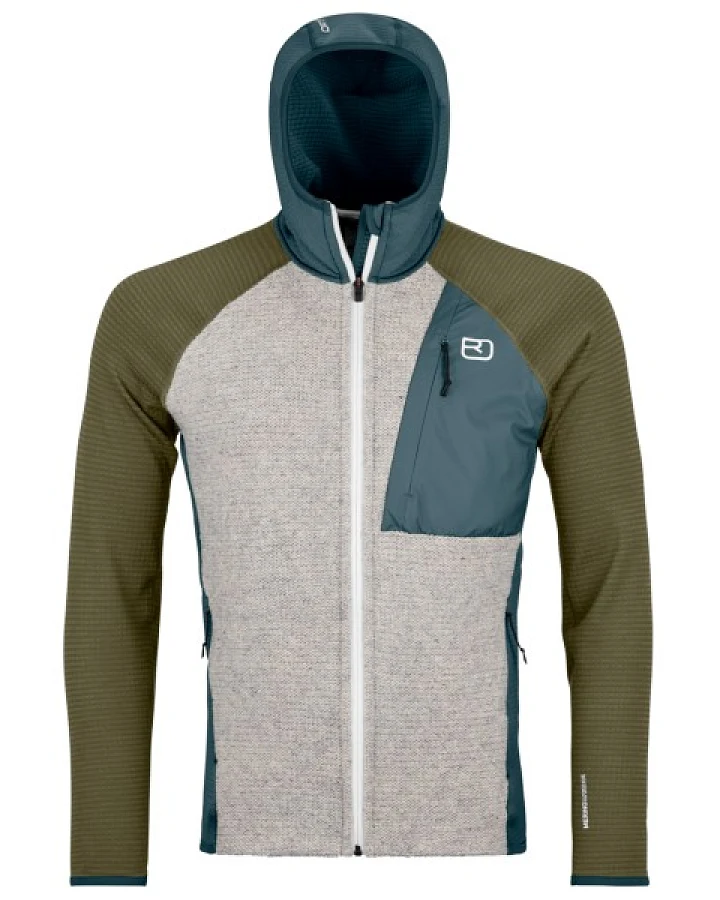 Ortovox - Fleece Grid Plus Classic Knit Hoody - Fleecejacke Gr L grau
