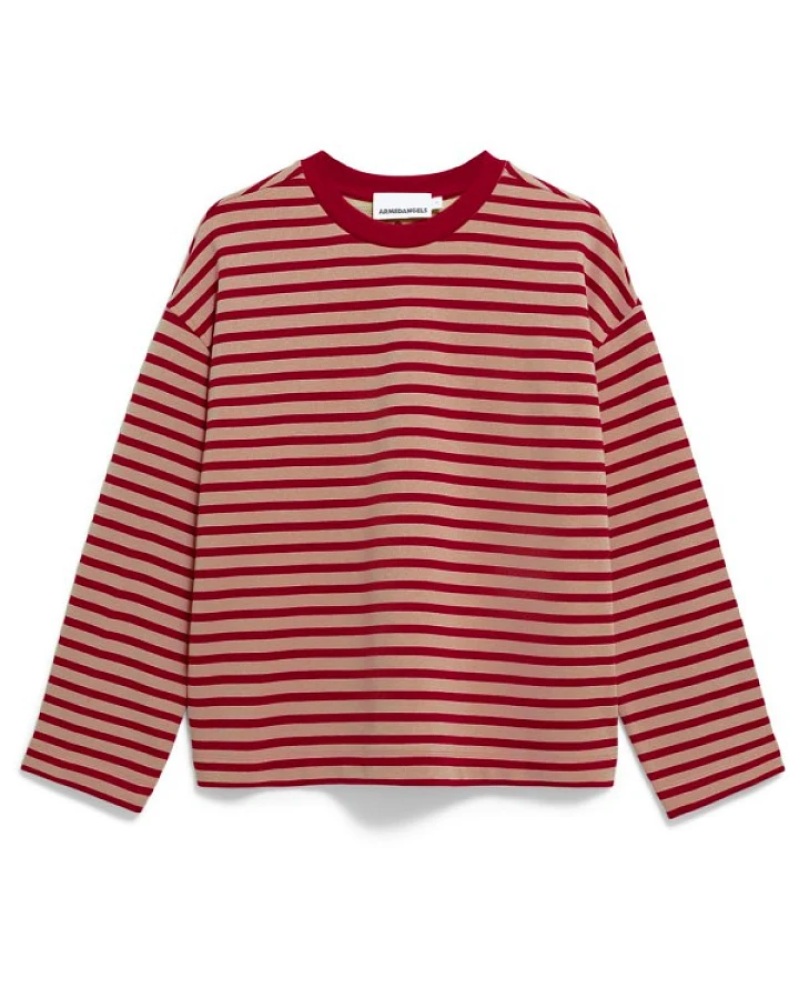 Produktseite: ARMEDANGELS - Women's Frankaa Stripe - Pullover Gr XS rot/rosa