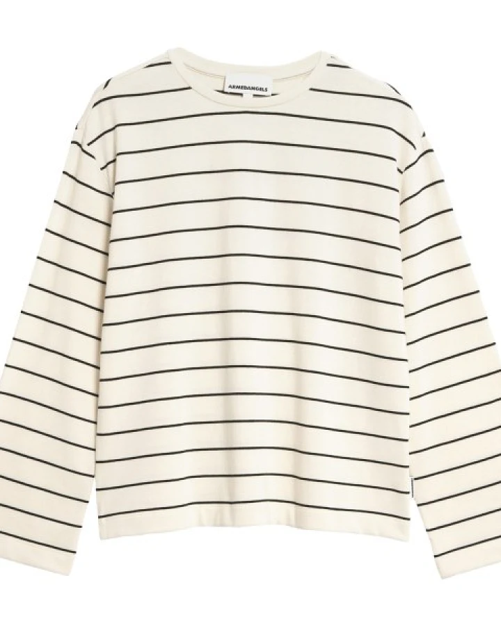 Produktseite: ARMEDANGELS - Women's Marynaa Fine Stripe - Longsleeve Gr XS weiß