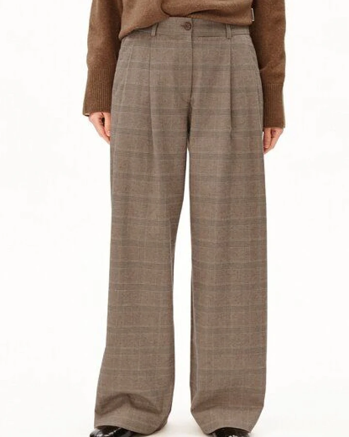 Produktseite: ARMEDANGELS CHECK WIDE PLEATED Damen Bio-Baumwoll Mix