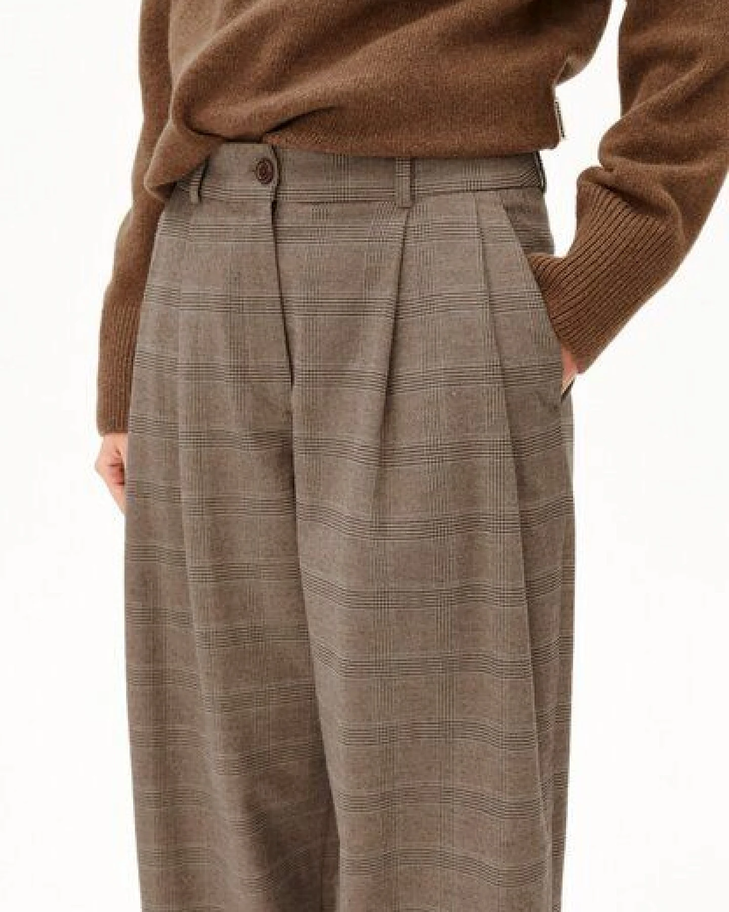 ARMEDANGELS CHECK WIDE PLEATED Damen Bio-Baumwoll Mix – Ansicht 3