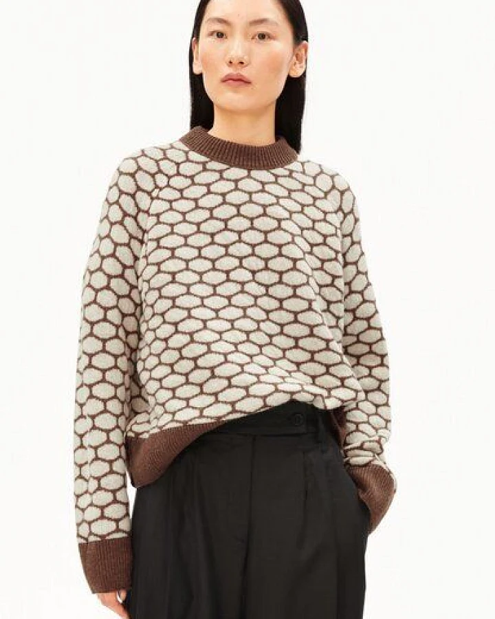Produktseite: ARMEDANGELS MULTI DOTS Damen Strickpullover aus Bio-Woll Mix