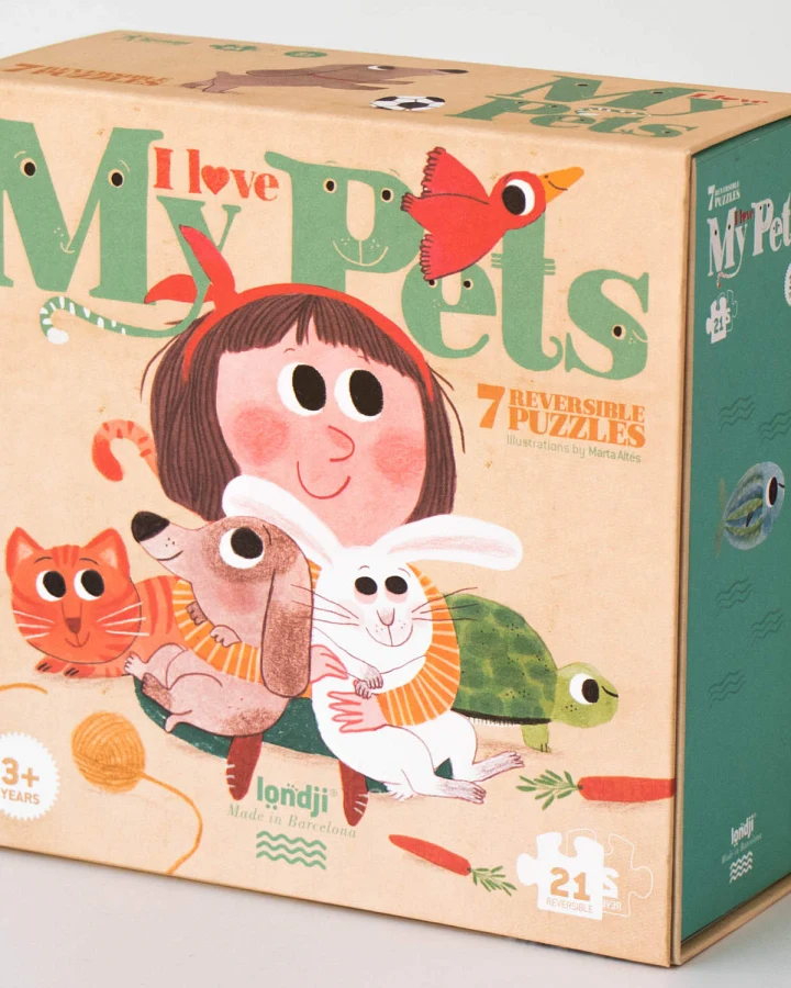 londji - Wendepuzzle "I love my pets" 7x3 Teile