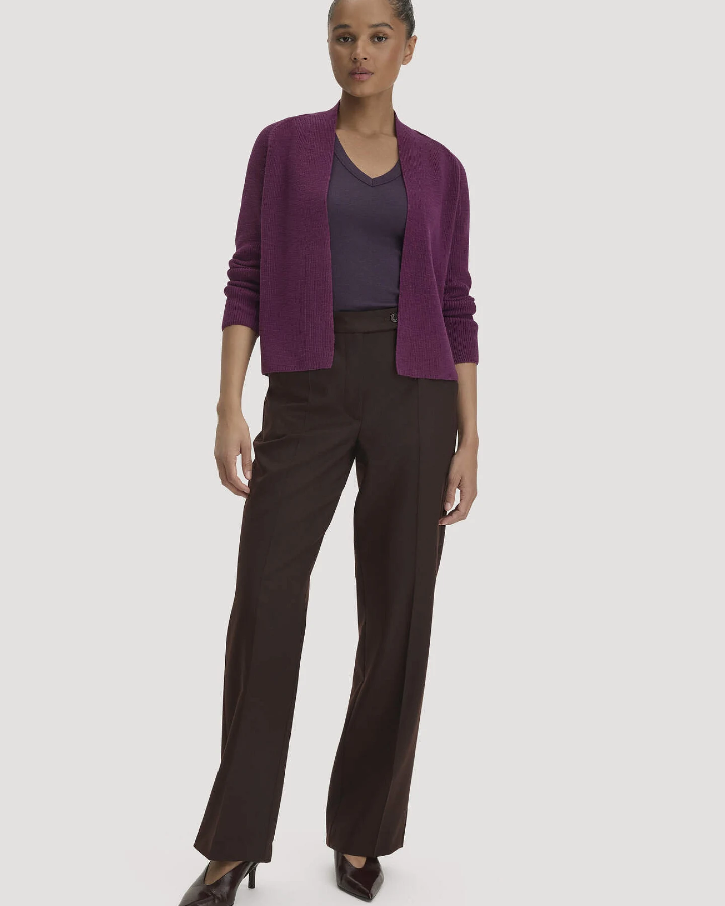 hessnatur Damen Strick Jacke Regular aus Bio-Baumwolle - rot - Größe S – Ansicht 2