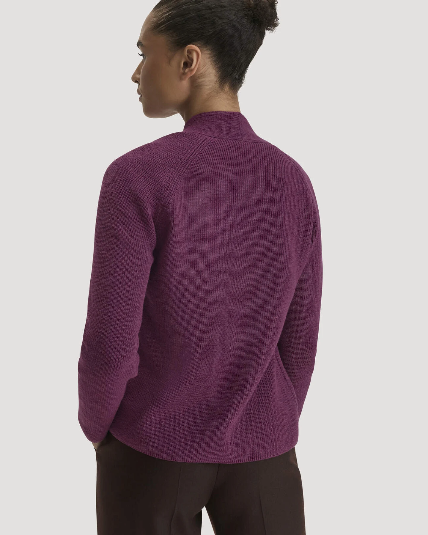 hessnatur Damen Strick Jacke Regular aus Bio-Baumwolle - rot - Größe S – Ansicht 3