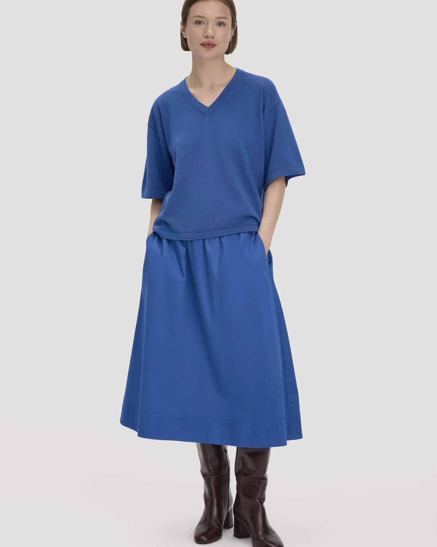 hessnatur Damen Pullover Oversize aus Bio-Merinowolle - blau - Größe M – Ansicht 2