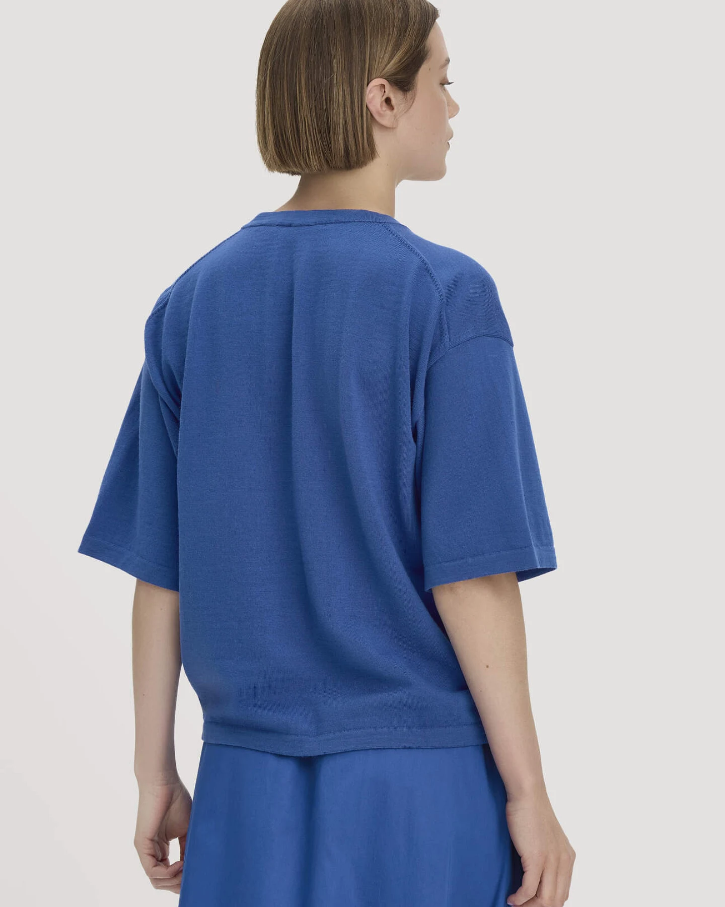hessnatur Damen Pullover Oversize aus Bio-Merinowolle - blau - Größe M – Ansicht 3
