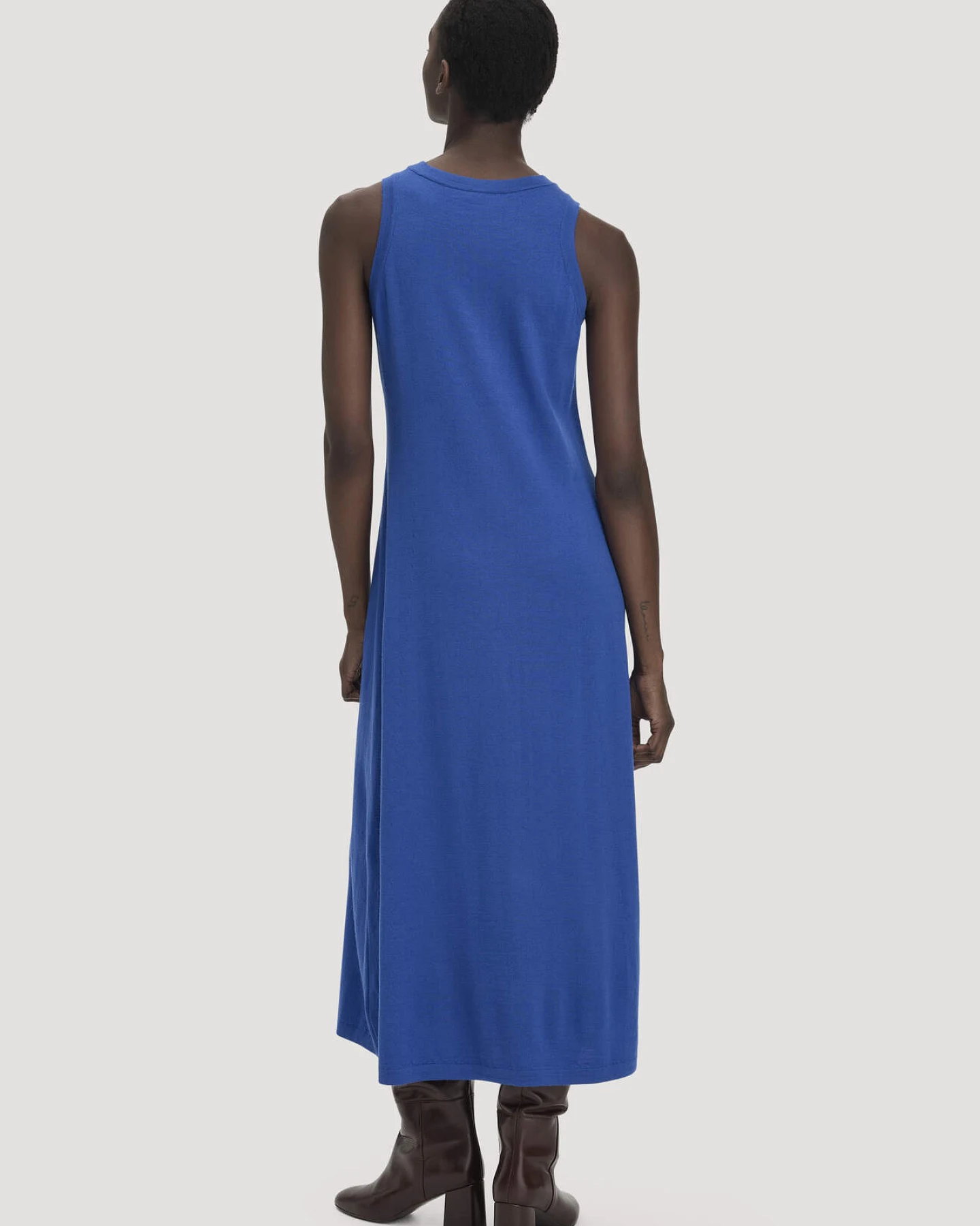 hessnatur Damen Strickkleid Regular aus Bio-Merinowolle - blau - Größe L – Ansicht 2