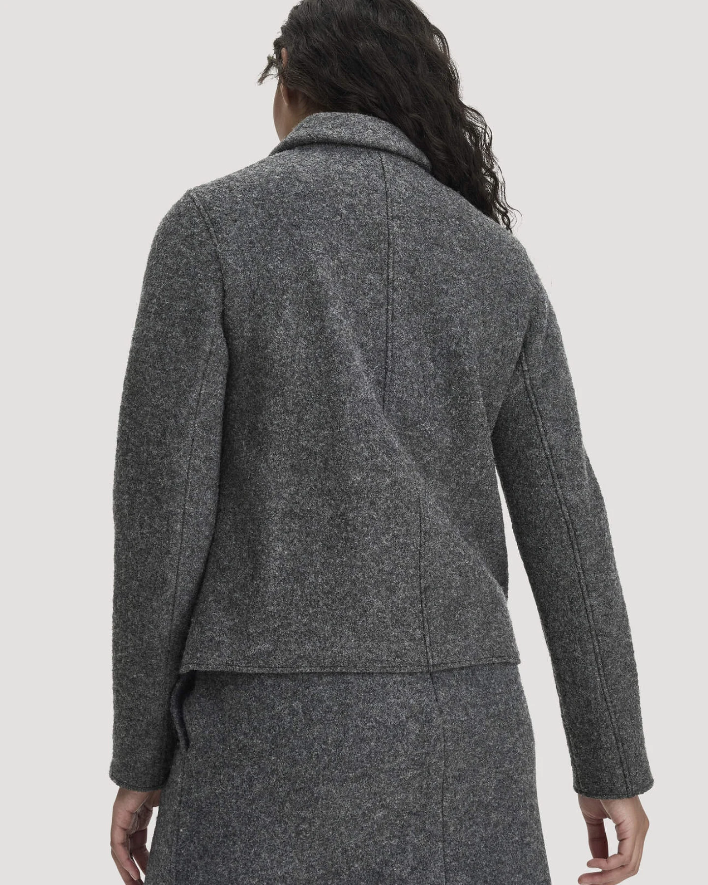 hessnatur Damen Walk Jacke Regular aus Bio-Merinowolle - grau - Größe 36 – Ansicht 3