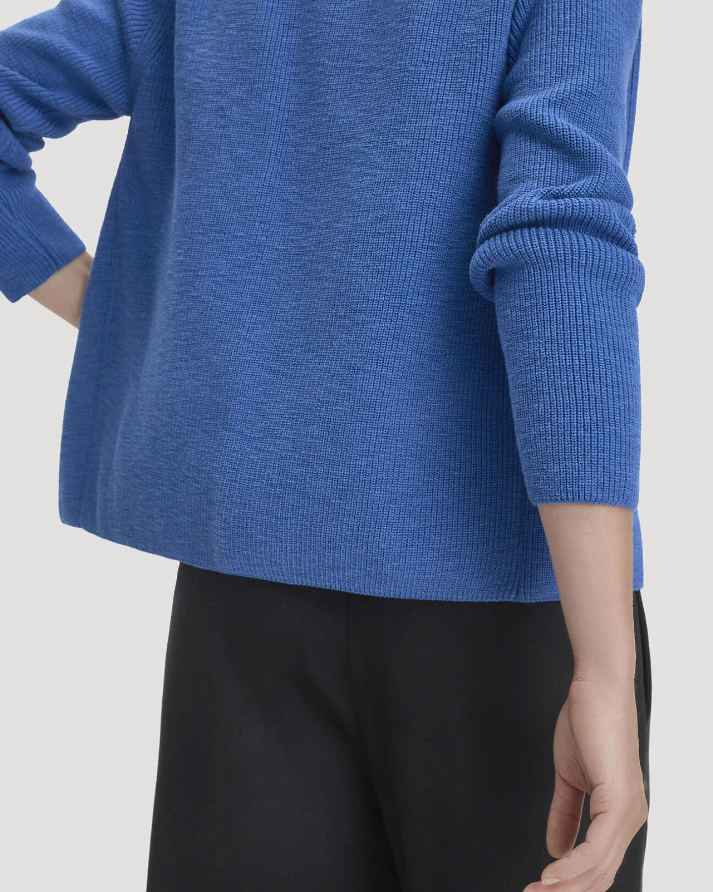 hessnatur Damen Strick Jacke Regular aus Bio-Baumwolle - blau - Größe M – Ansicht 4