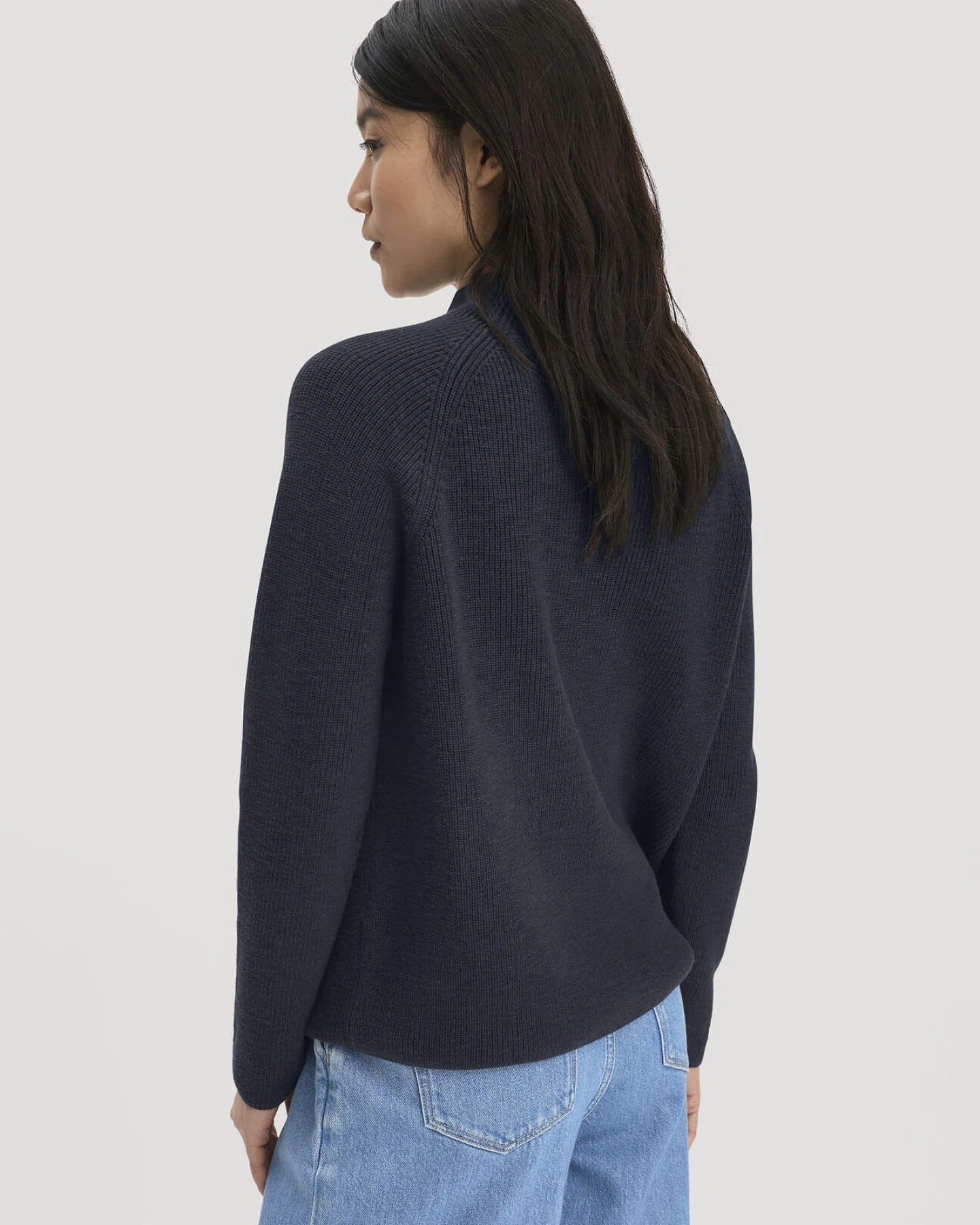 hessnatur Damen Strickpullover Relaxed aus Bio-Baumwolle - blau - Größe M – Ansicht 3