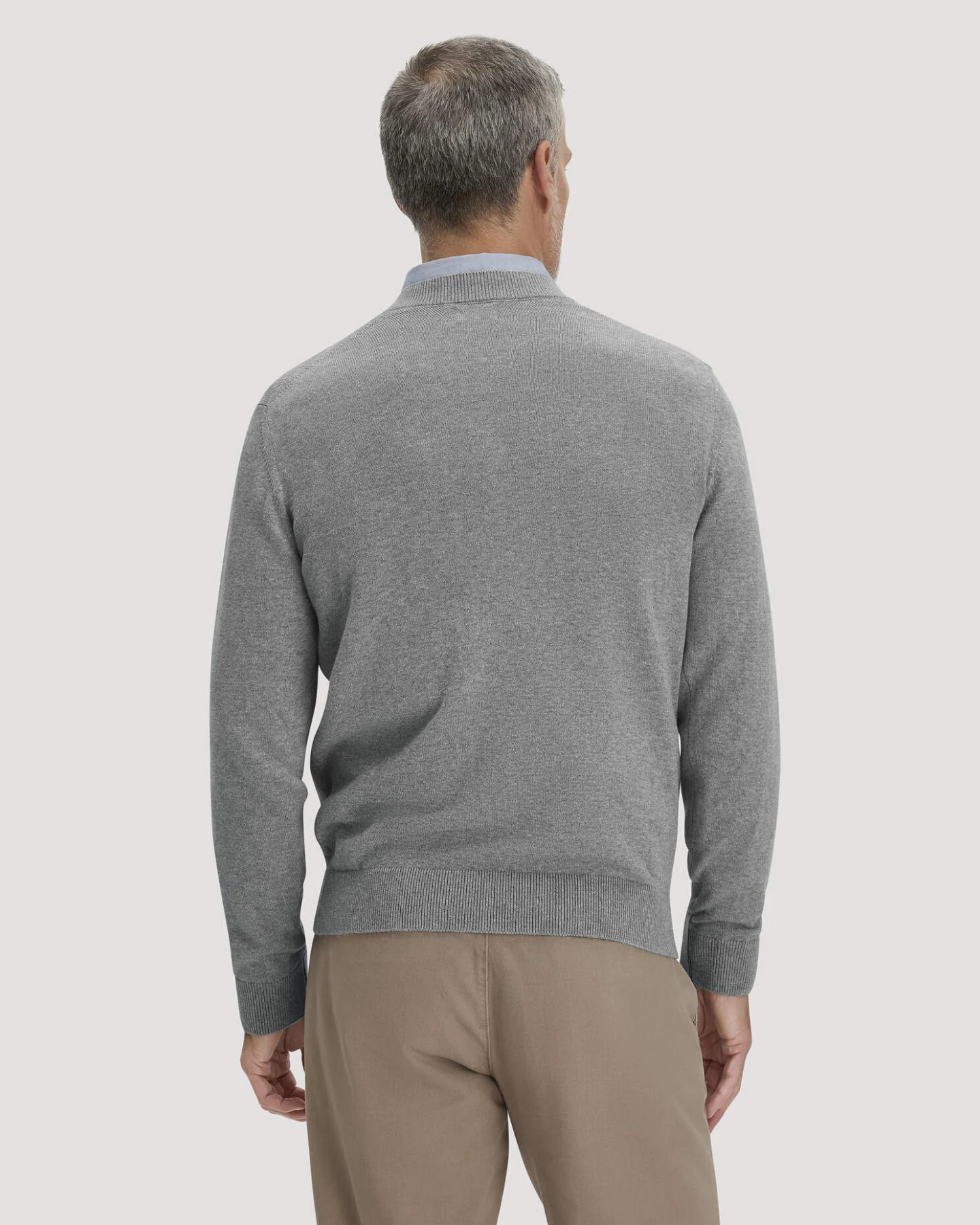 hessnatur Herren Strick Pullover Regular aus Bio-Baumwolle - grau - Größe XXL – Ansicht 3