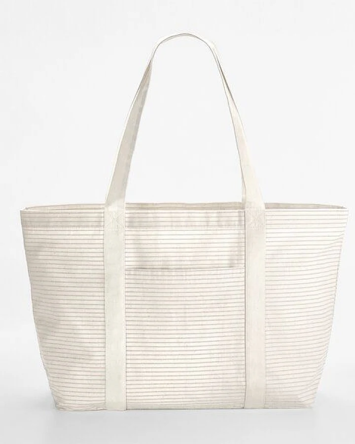 Westford Mill Nicht mehr lieferbar! Striped Organic Cotton Shopper Tasche Shopper Einkaufstasche Strandtasche Badtasche