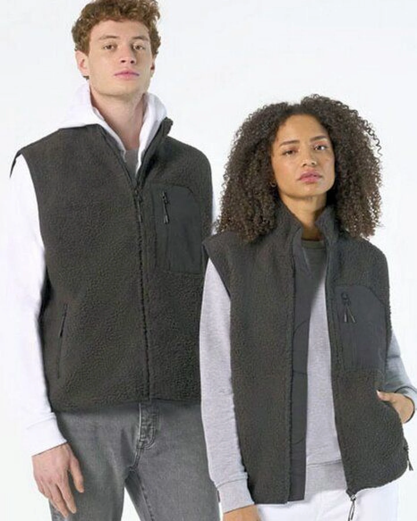 Sol's Winter Fleeceweste dick und kuschelig recycelt Unisex Seitentaschen mit Reißverschluss Winterweste Polarfleece XXS bis 4XL Sherpa Gilet Bodywarmer – Ansicht 2