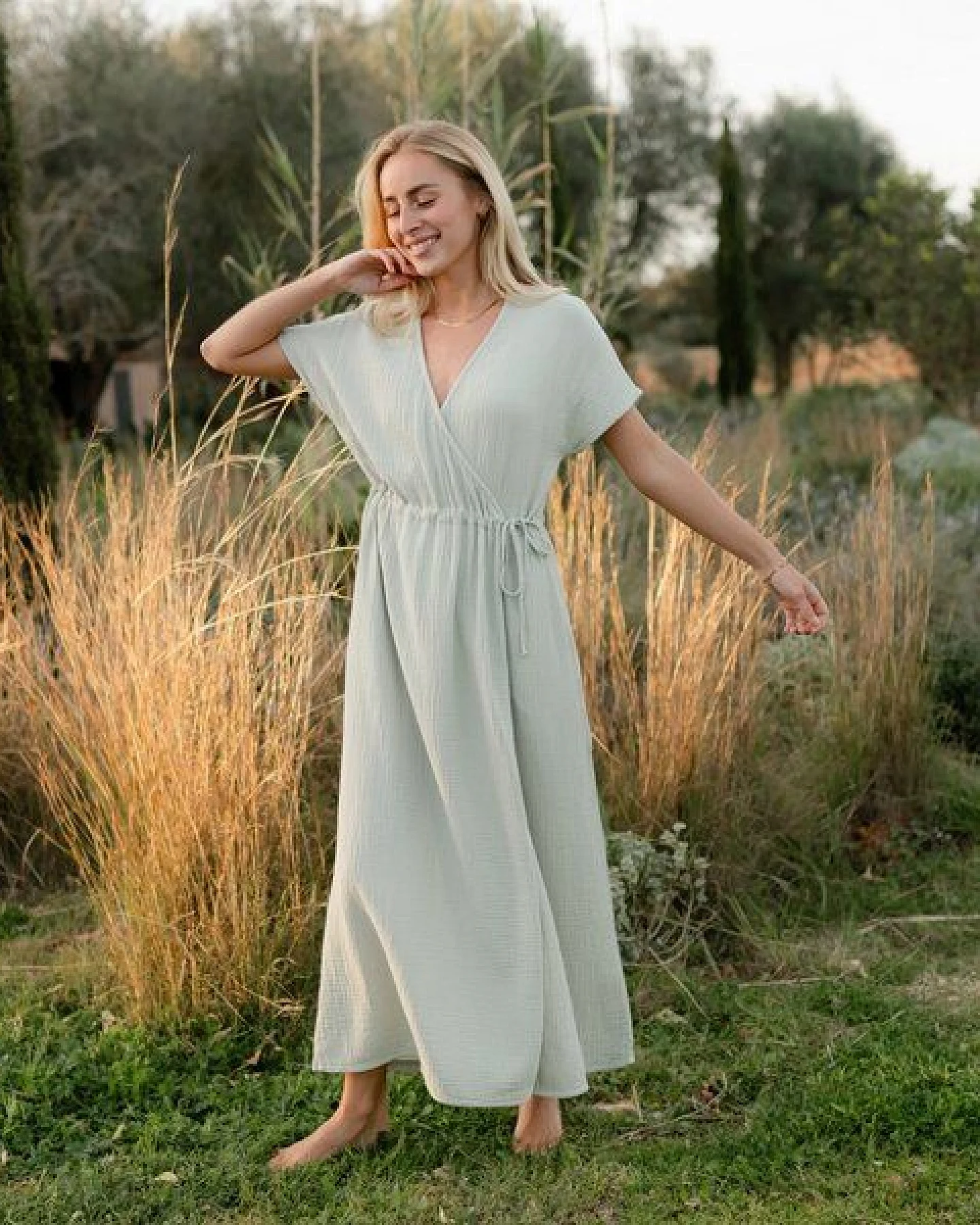 NORDLICHT Damen Musselin Kleid aus 100% Bio-Baumwolle MILVA – Ansicht 3