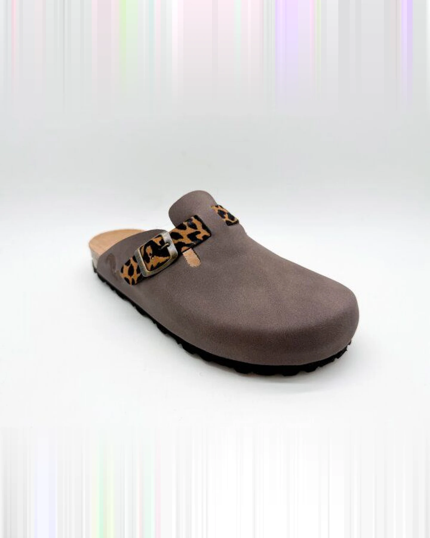 Vegane thies ® Eco Bio Leo Belt Clogs aus rec. PET mit Kork-Tieffussbett – Ansicht 3