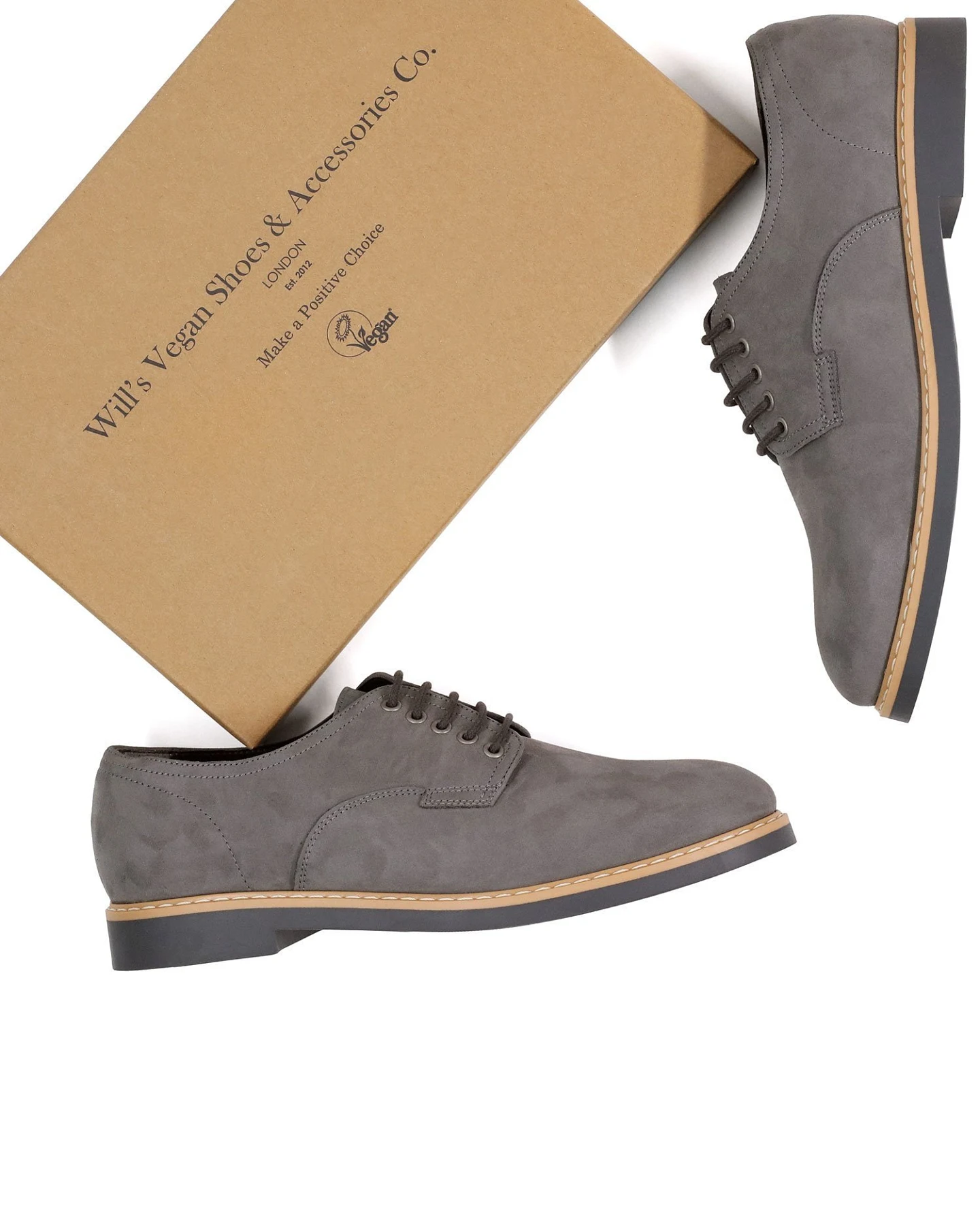 Will's Vegan Store Herren vegan Signature Derbys Grau – Ansicht 2