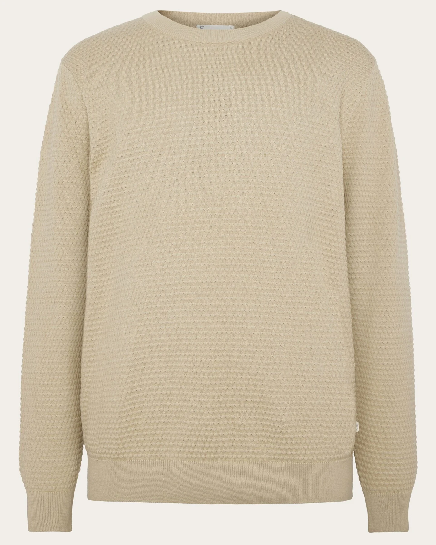KnowledgeCotton Apparel Herren vegan Strickpullover Vagn Bubble Crew Neck Light Feather Grey – Ansicht 2