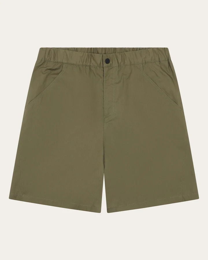 KnowledgeCotton Apparel Herren vegan Shorts Herren Storm Relaxed Vent Ripstop 90 Burned Olive