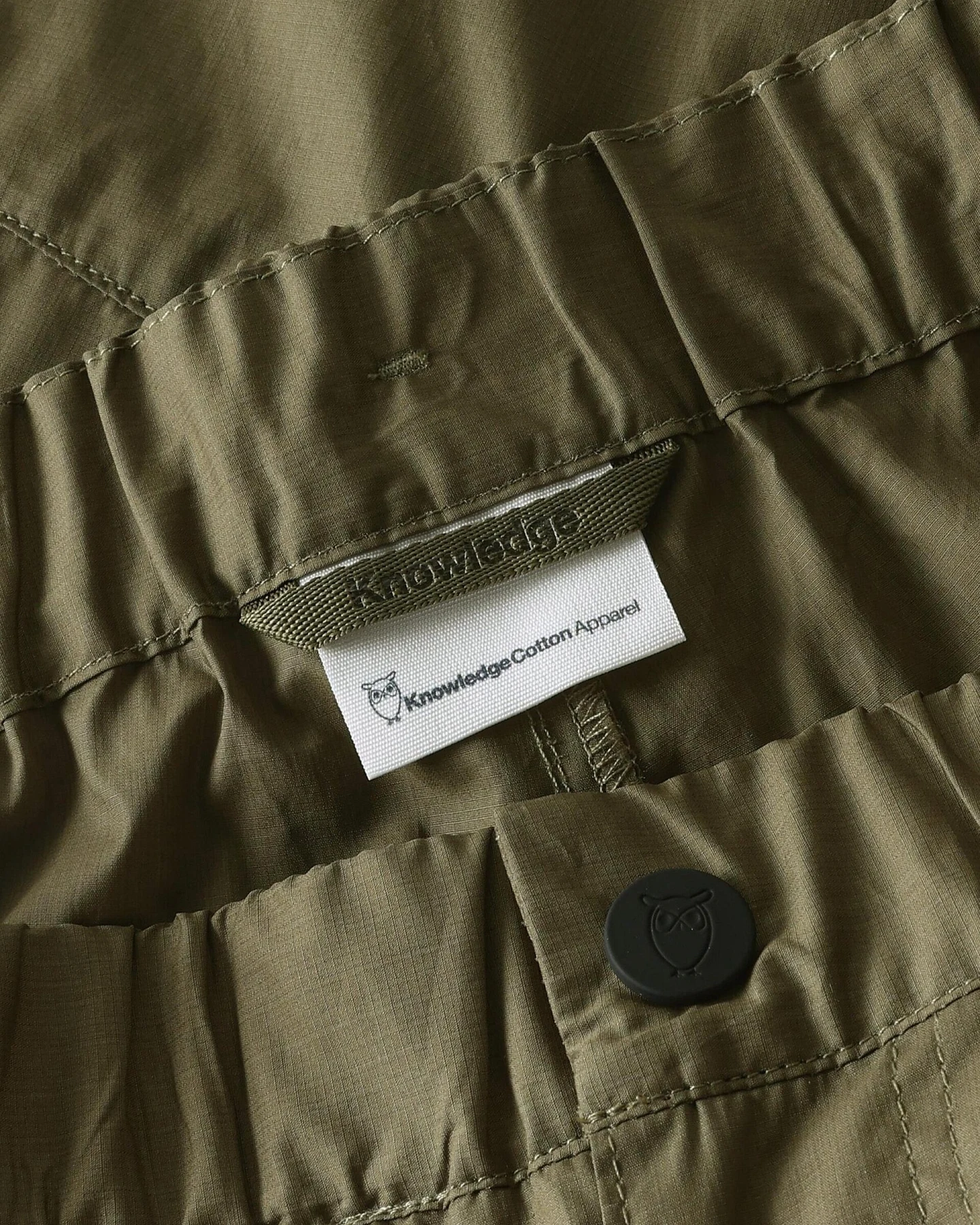 KnowledgeCotton Apparel Herren vegan Shorts Herren Storm Relaxed Vent Ripstop 90 Burned Olive – Ansicht 2