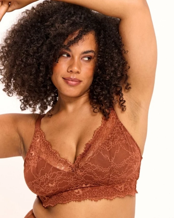 Understatement Damen vegan Bh Lace Support Plus Rust