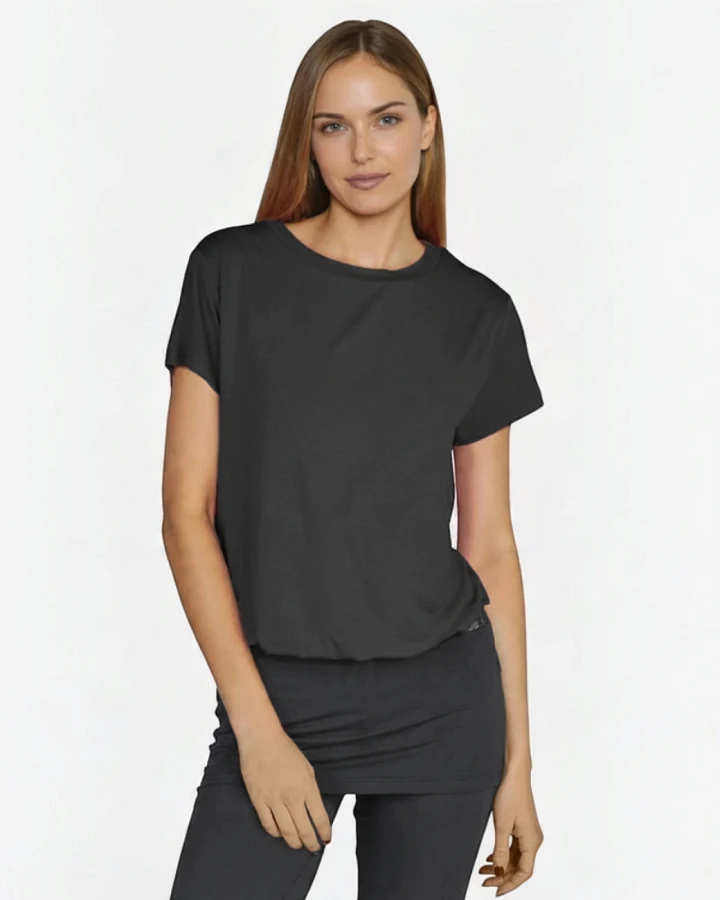 Curare Top Round Neck - Black L