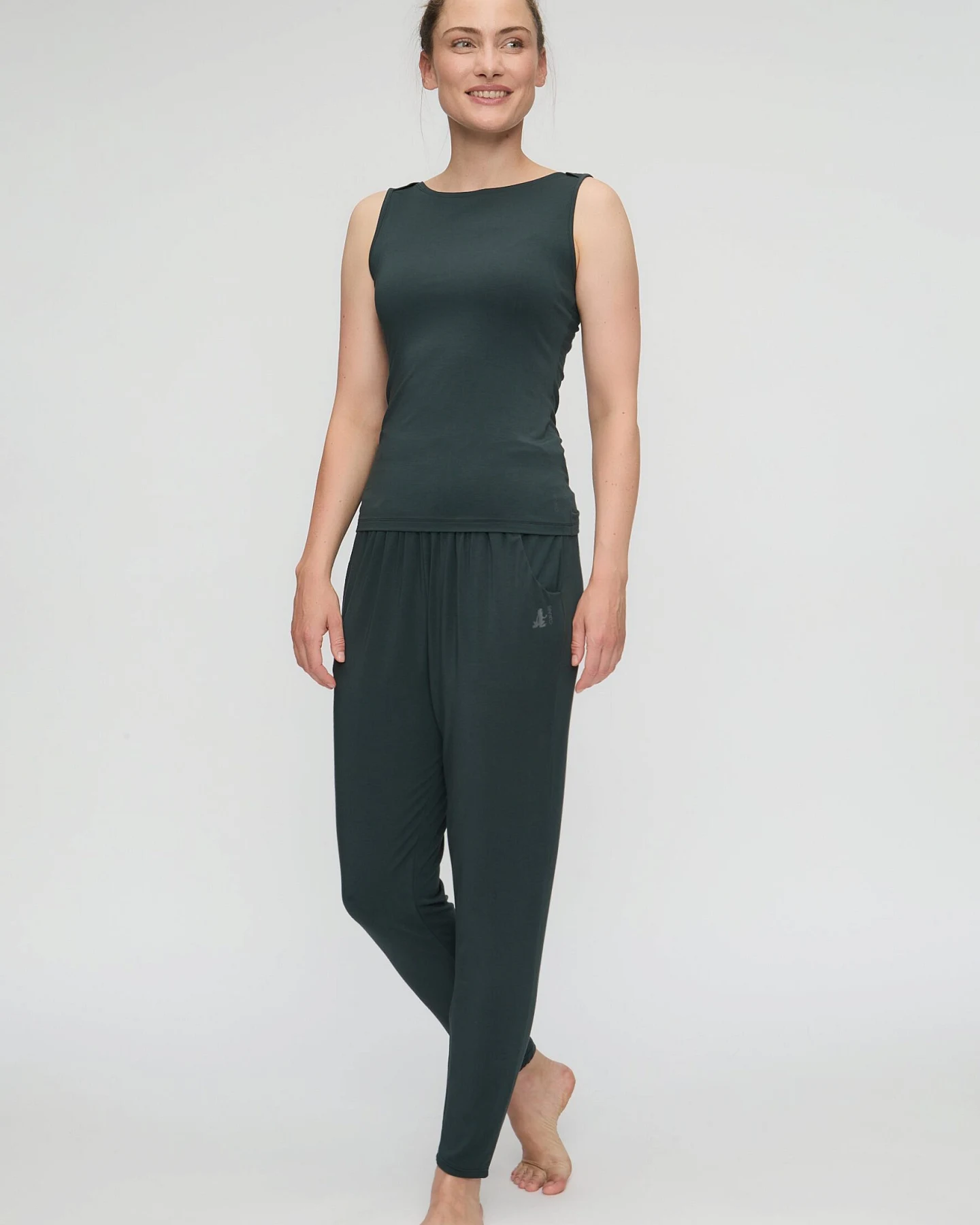 Curare Boat Neck Top - Dark Forest L – Ansicht 2
