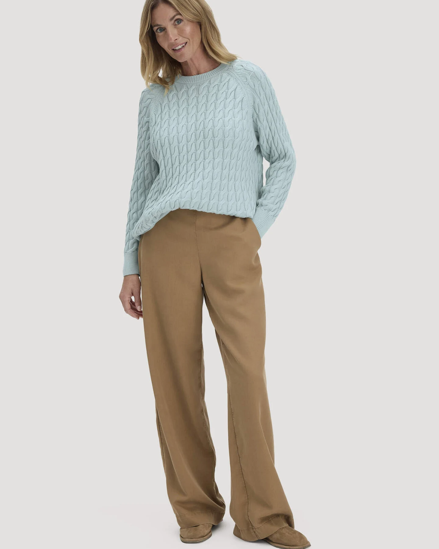 hessnatur Damen Strick Pullover Regular aus Bio-Baumwolle - blau - Größe XS – Ansicht 2