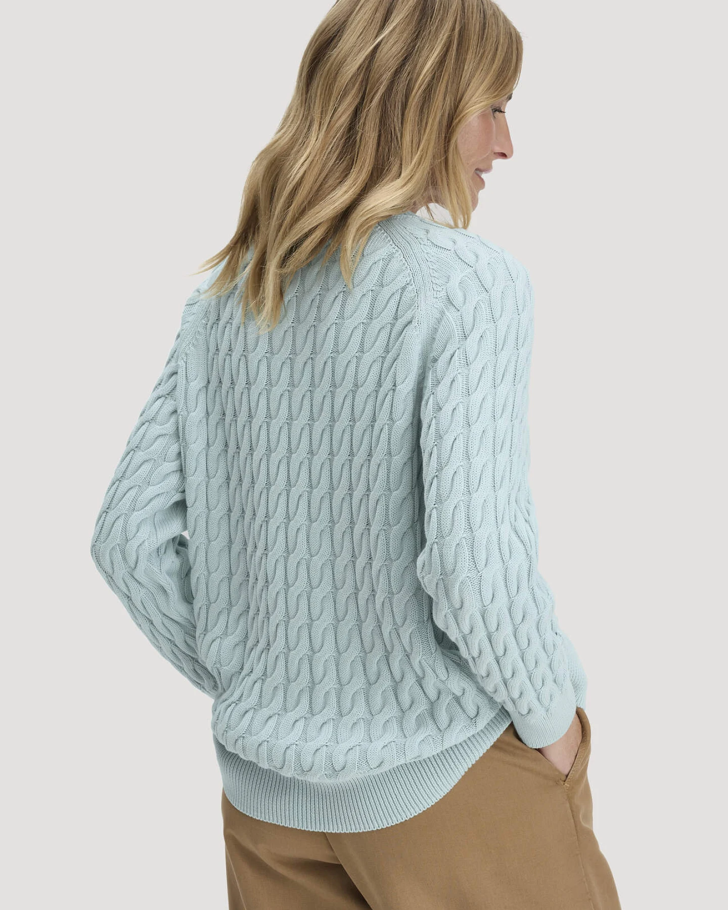 hessnatur Damen Strick Pullover Regular aus Bio-Baumwolle - blau - Größe XS – Ansicht 3