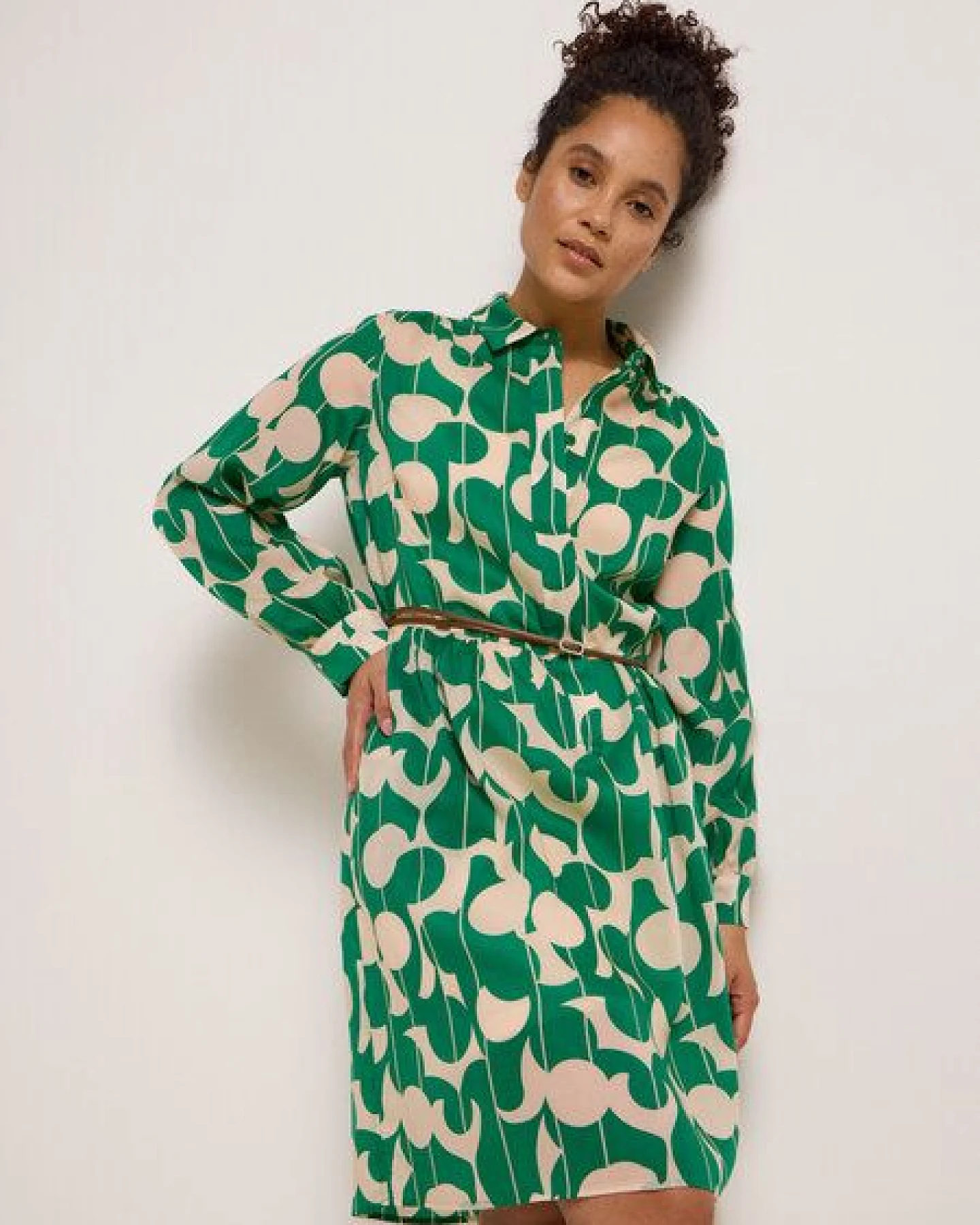 LANIUS Hemdblusenkleid Print Graphic Dots aus TENCEL Lyocell – Ansicht 2