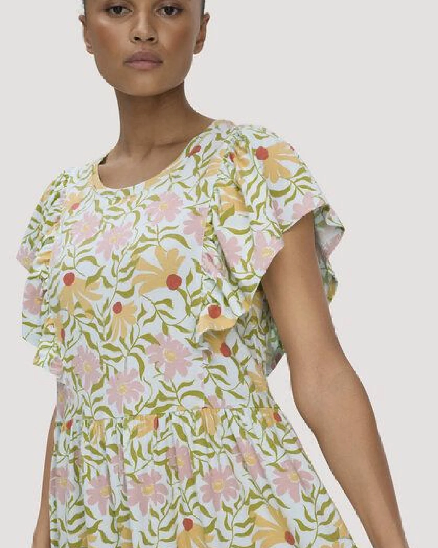 hessnatur Print Jersey Kleid Midi Relaxed aus reiner Bio-Baumwolle – Ansicht 2