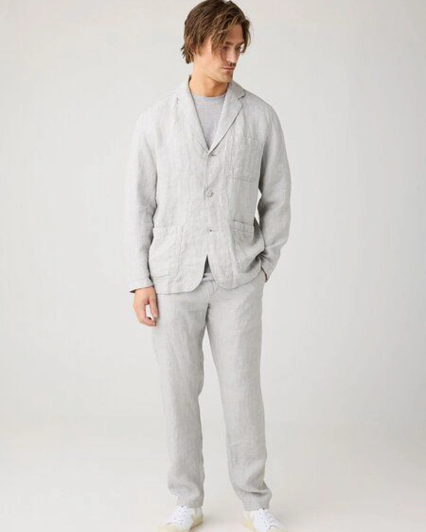 KnowledgeCotton Apparel Lockerer Blazer aus Bio-Leinen – Ansicht 3