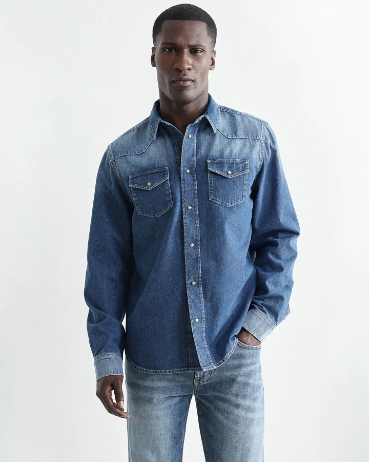 Jeanshemd Regular (GOTS)