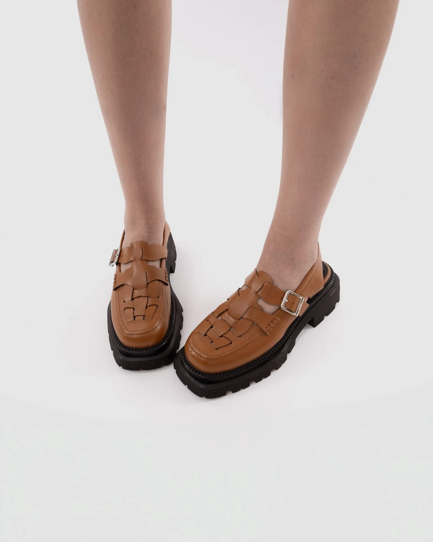 Prev Damen vegan Sandalen Dorothy Plateau Ingwer Hellbraun – Ansicht 2