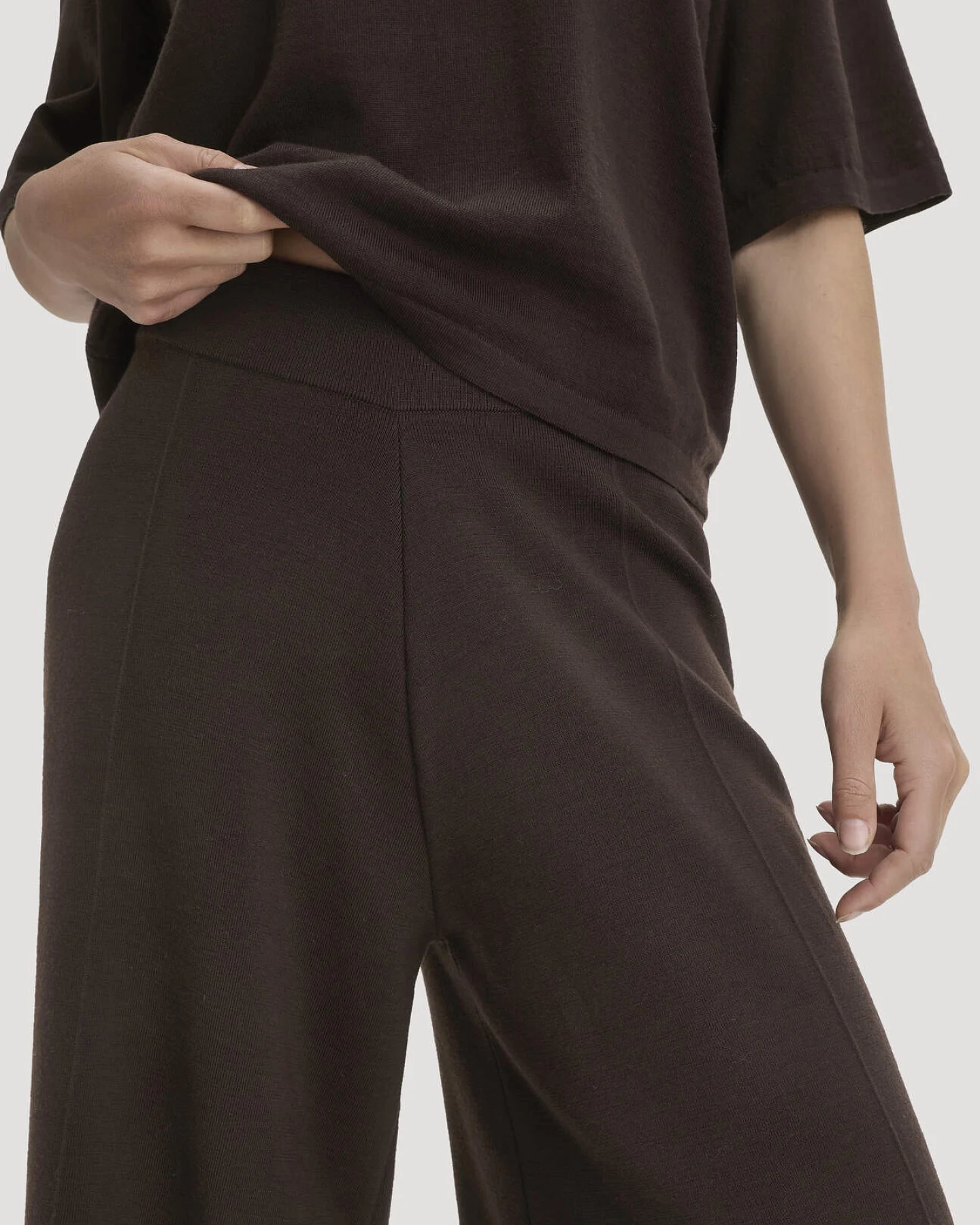 hessnatur Damen Strick-Culotte Relaxed aus Bio-Merinowolle - braun - Größe M – Ansicht 3