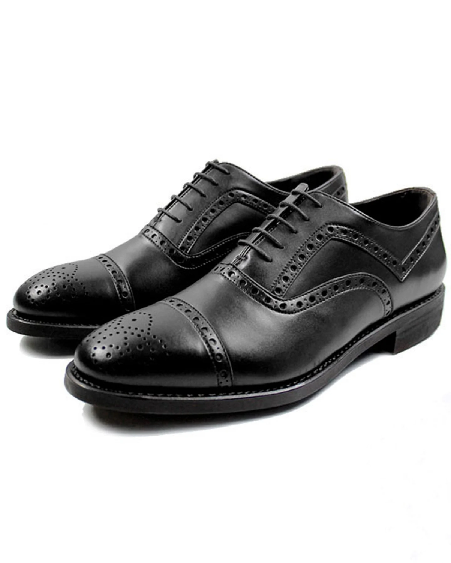 Will's Vegan Store Herren vegan Brogues Goodyear Welt Schwarz – Ansicht 2