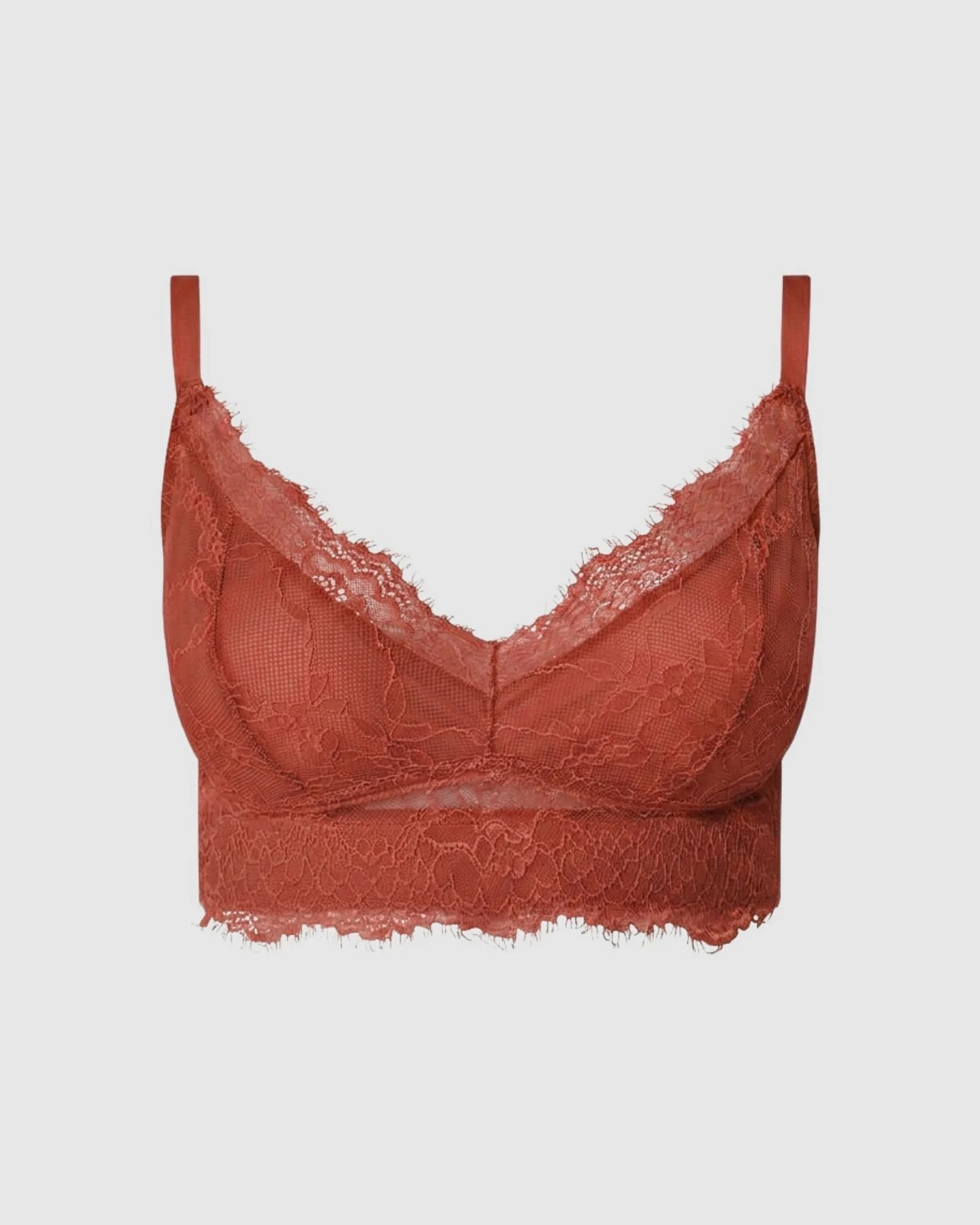 Understatement Damen vegan Bh Mit Spitzenbesatz Rust – Ansicht 2