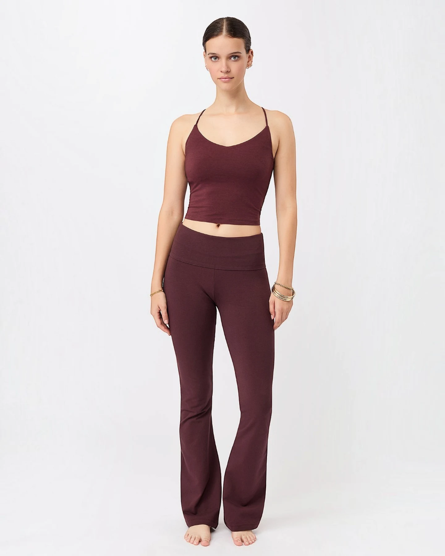Mandala Yogahose Classic Rolldown - Ruby L – Ansicht 2