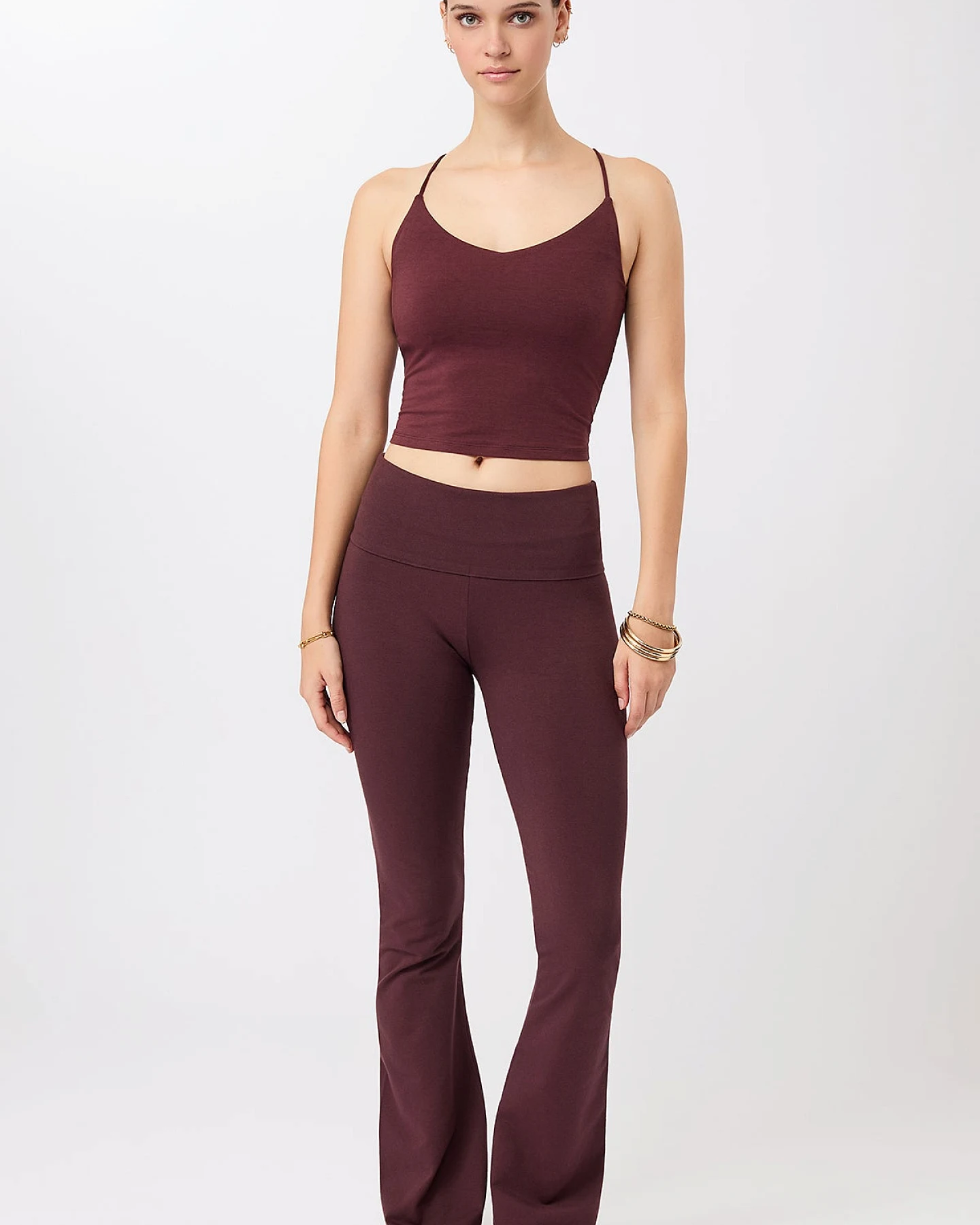 Mandala Yogahose Classic Rolldown - Ruby M – Ansicht 2