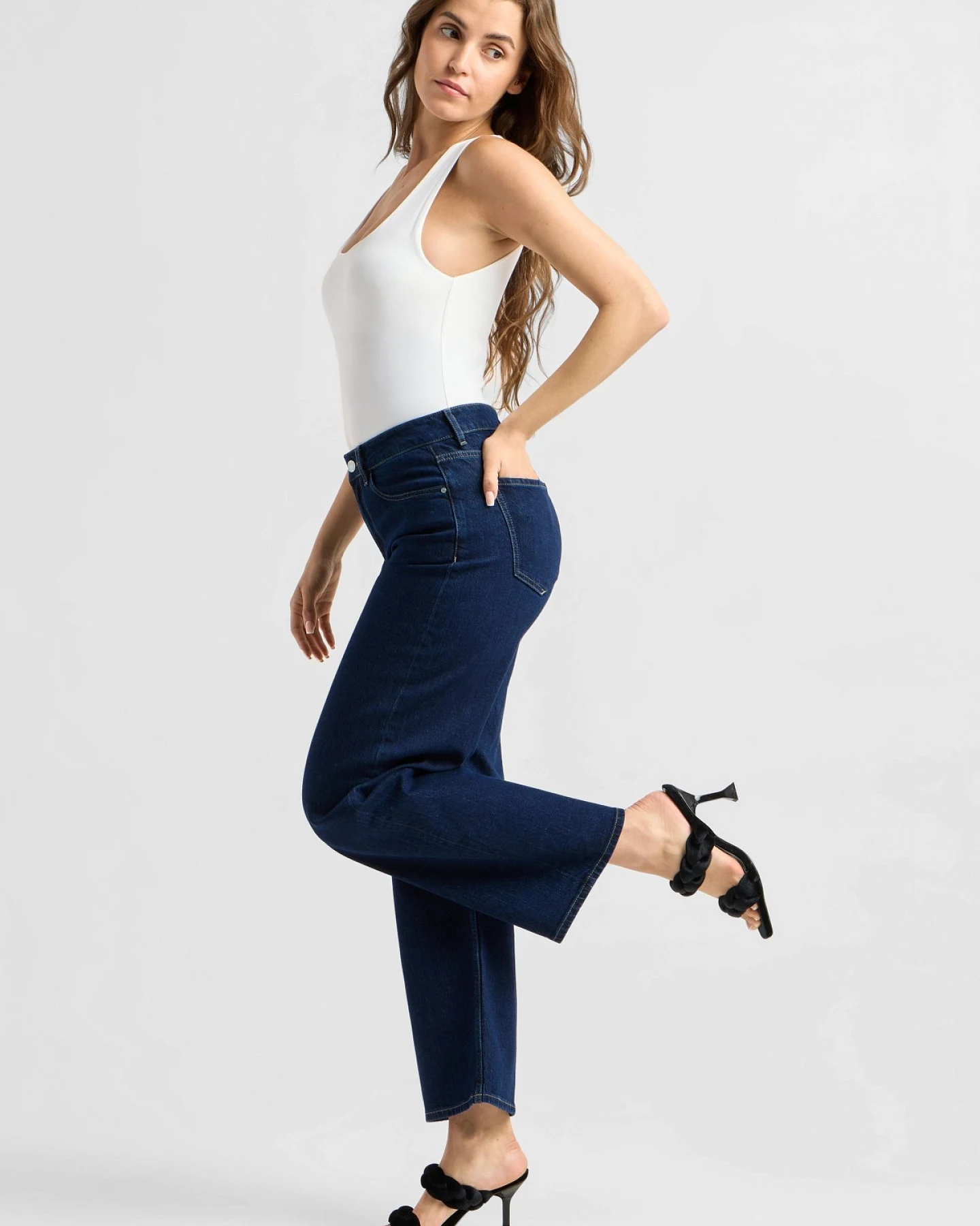 Jeans Ash Barrel Leg Minimal Stretch Dark Blue – Ansicht 4