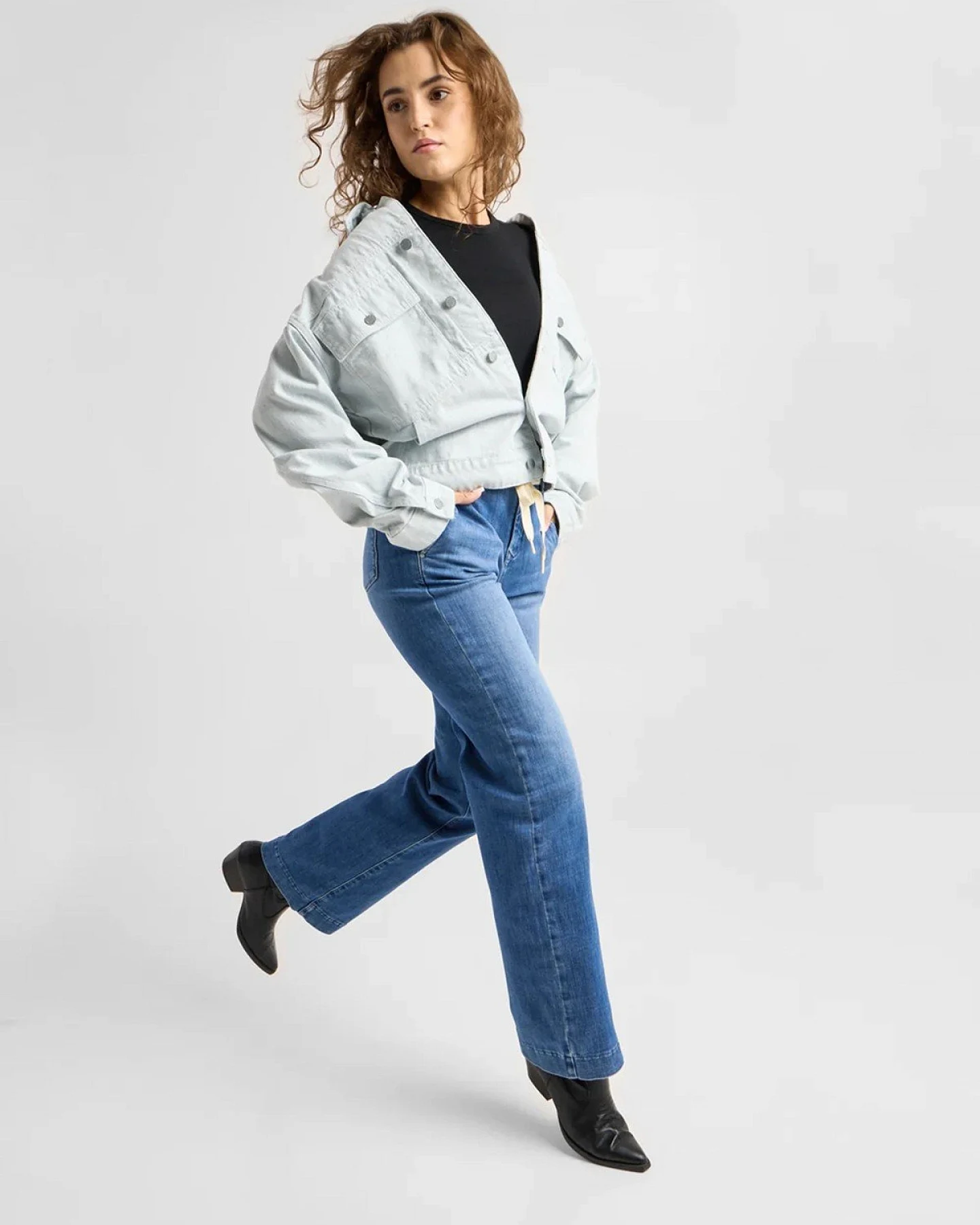Jeans Dew Flared Soft Medium Blue – Ansicht 5