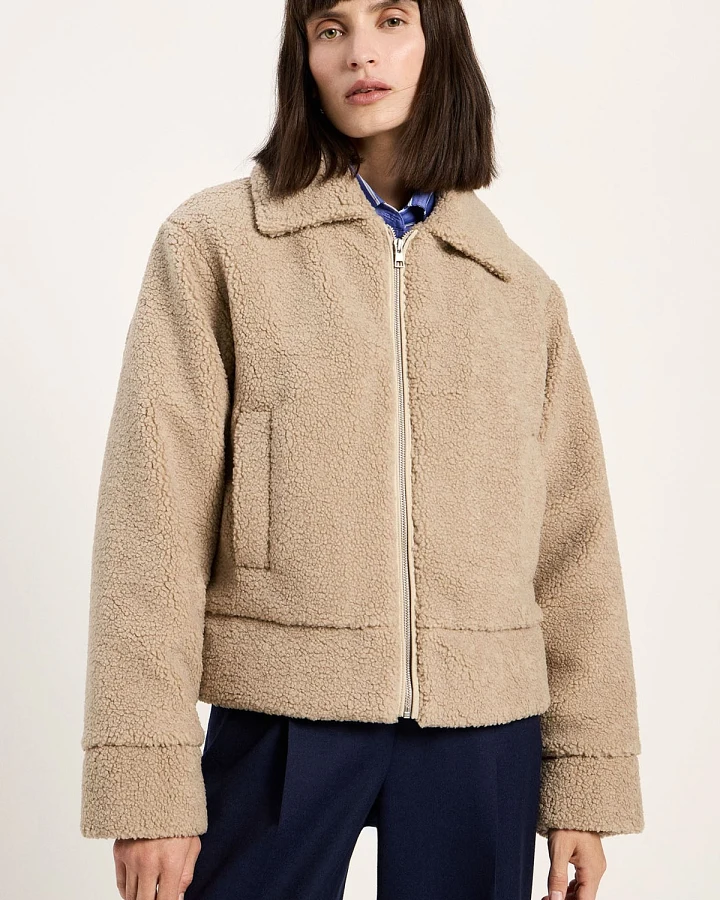 Jacke Teddy Beige