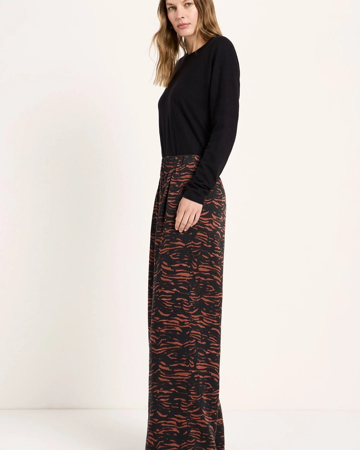 Hose Mit Weitem Bein Animal Stripes Braun – Ansicht 2
