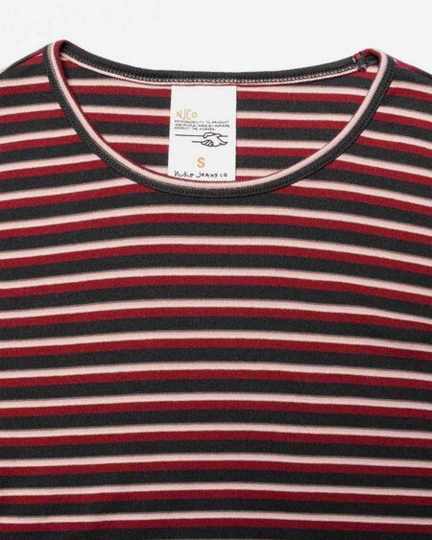 Nudie Jeans Damen Longsleeve - Jessy LS T-Shirt Striped Rib - aus Bio-Baumwolle – Ansicht 2