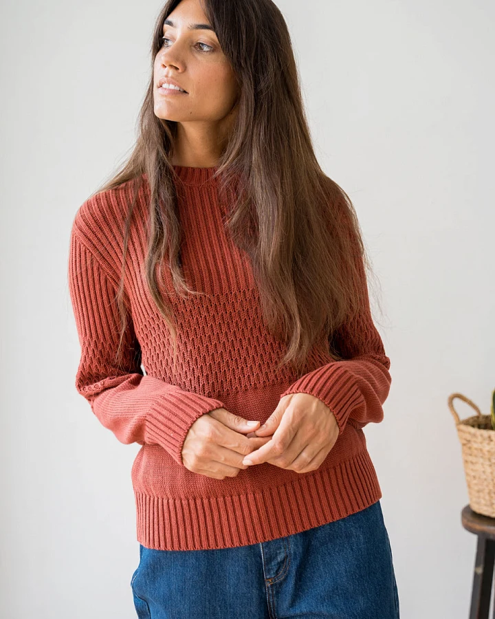 TWOTHIRDS Damen vegan Pullover Jomfruene Rouge