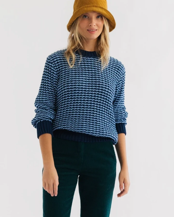 TWOTHIRDS Damen vegan Pullover Katiu Blau