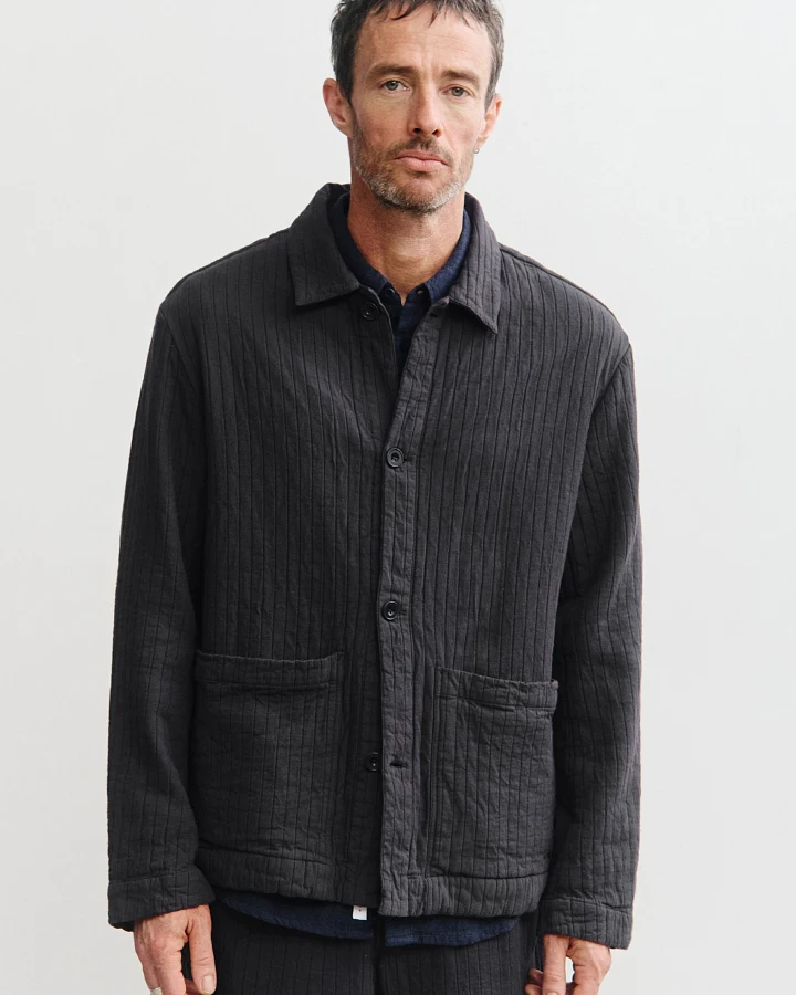 Rotholz Herren vegan Arbeitsjacke Gerippt Anthrazit