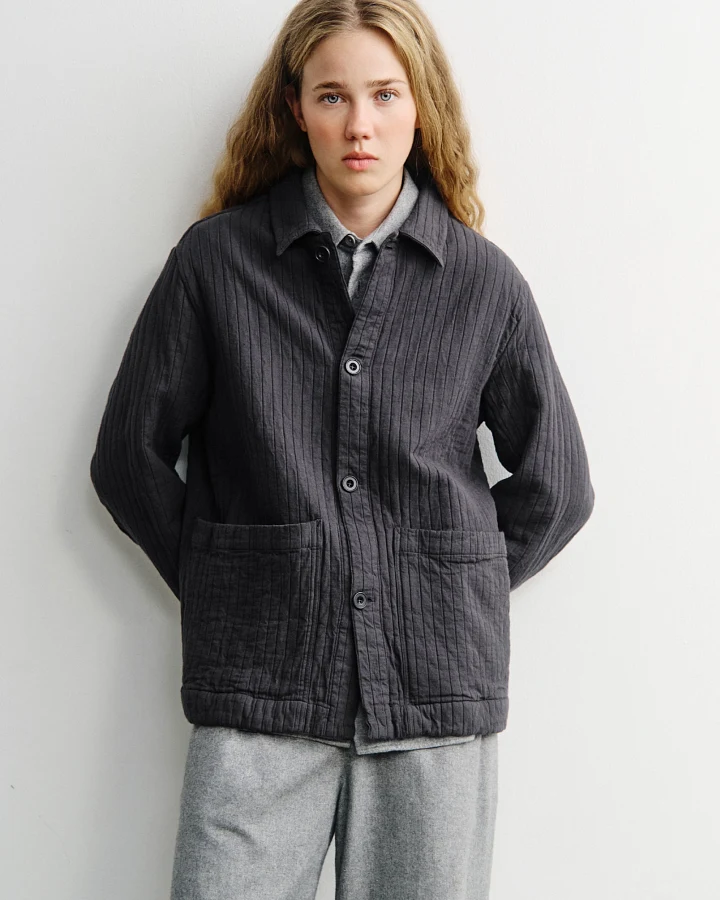 Rotholz Damen vegan Arbeitsjacke, Gerippt Anthrazit