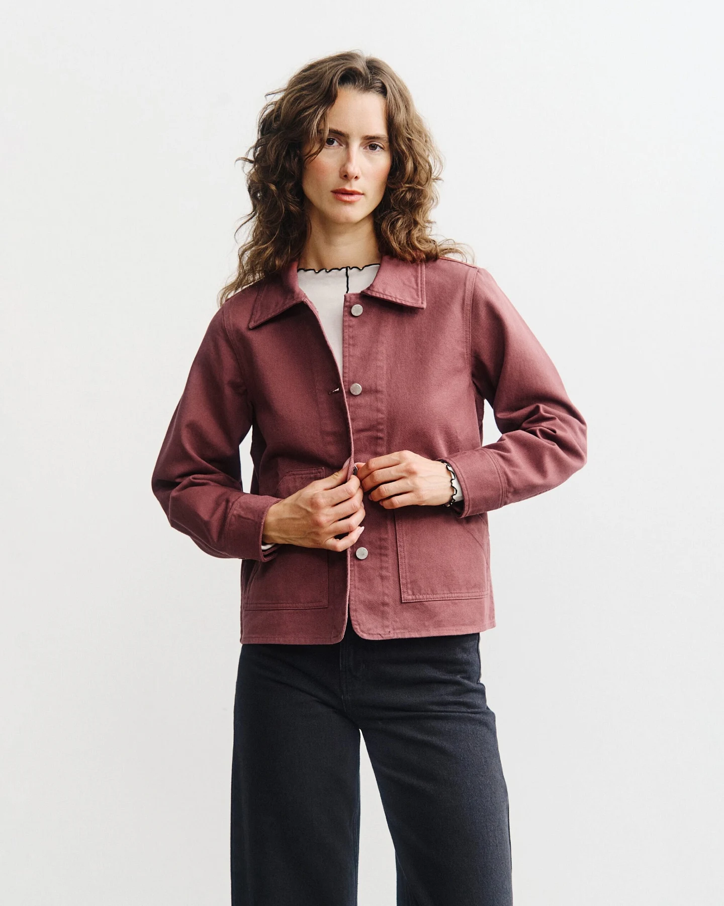 Rotholz Damen vegan Kurze Jacke Rot – Ansicht 2